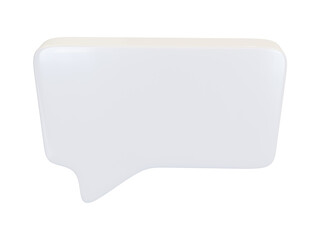 White rectangular dialog bubble. 3d render.