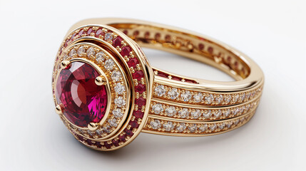 Naklejka premium Ruby Ring With Diamonds