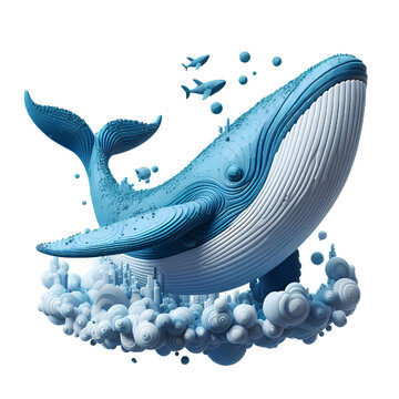 recommend clip art: Large whale isolated on white background