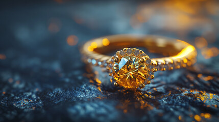 Fototapeta premium golden ring with diamonds
