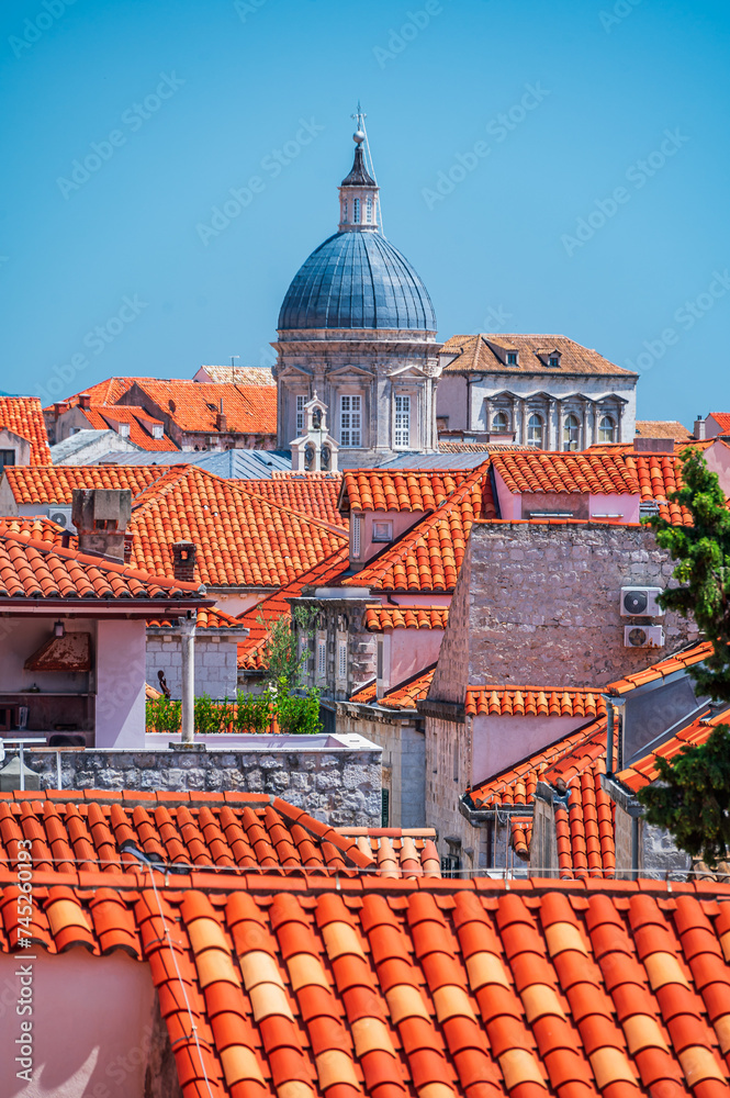 Wall mural townscape of dubrovnik from the city walls