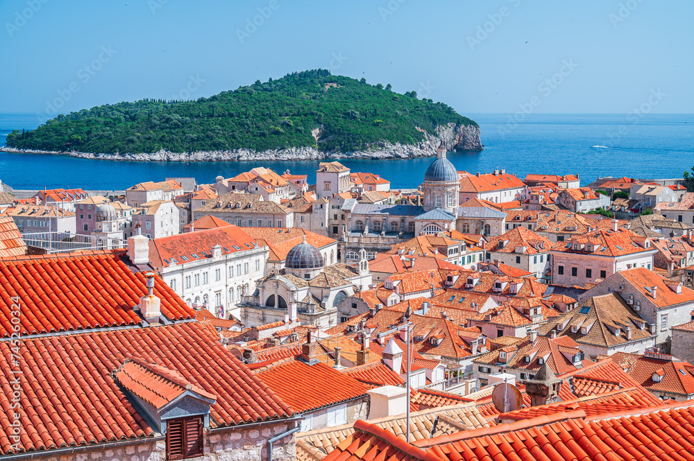 Wall mural townscape of dubrovnik from the city walls