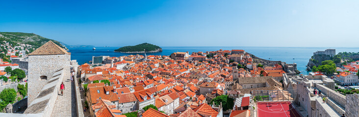 Naklejka na ściany i meble Townscape of Dubrovnik from the City Walls