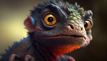 Baby dragon. Generative AI Digital Illustration