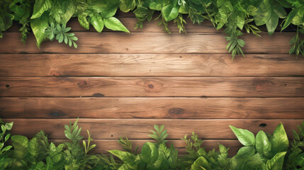 Tree branch on rustic wood background.Generative AI