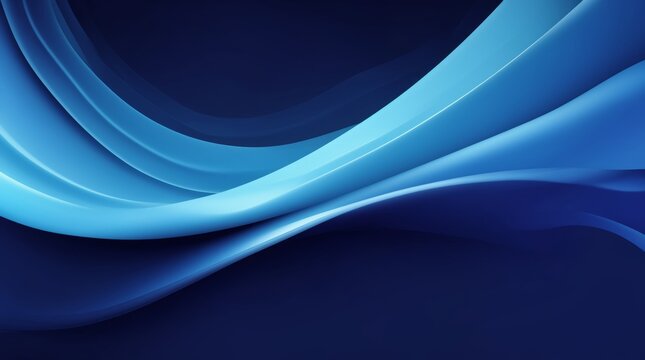 Digital abstract setting with sleek blue curves moving gracefully 