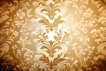 Vintage golden background with floral elements and darkening to the edges in Gothic style. Royal texture