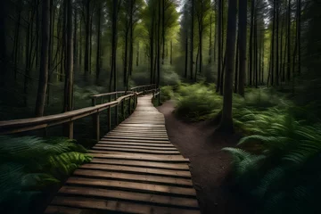 Zelfklevend Fotobehang path in the forest © Ayan
