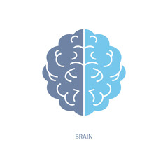 brain concept line icon. Simple element illustration. brain concept outline symbol design.