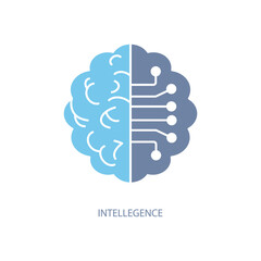 intellegence concept line icon. Simple element illustration.intellegence concept outline symbol design.