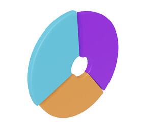 Colored round chart. 3d render.