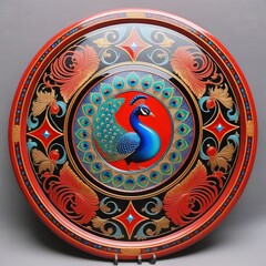 plate with peacock ornament