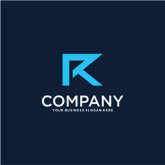 letter r logo design with monogram