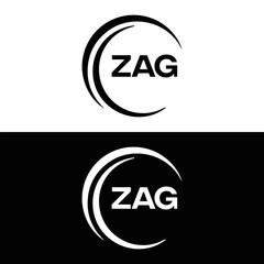 ZAG logo. Z A G design. White ZAG letter. ZAG, Z A G letter logo design. Initial letter ZAG linked circle uppercase monogram logo. Z A G letter logo vector design. top logo, Most Recent, Featured,