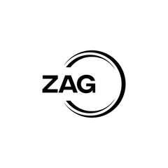 ZAG logo. Z A G design. White ZAG letter. ZAG, Z A G letter logo design. Initial letter ZAG linked circle uppercase monogram logo. Z A G letter logo vector design. top logo, Most Recent, Featured,