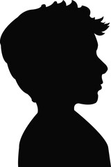 a boy head silhouette vector