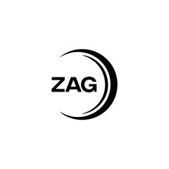 ZAG logo. Z A G design. White ZAG letter. ZAG, Z A G letter logo design. Initial letter ZAG linked circle uppercase monogram logo. Z A G letter logo vector design. top logo, Most Recent, Featured,