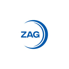 ZAG logo. Z A G design. White ZAG letter. ZAG, Z A G letter logo design. Initial letter ZAG linked circle uppercase monogram logo. Z A G letter logo vector design. top logo, Most Recent, Featured,
