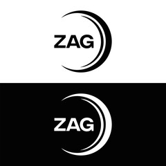 ZAG logo. Z A G design. White ZAG letter. ZAG, Z A G letter logo design. Initial letter ZAG linked circle uppercase monogram logo. Z A G letter logo vector design. top logo, Most Recent, Featured,