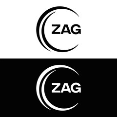 ZAG logo. Z A G design. White ZAG letter. ZAG, Z A G letter logo design. Initial letter ZAG linked circle uppercase monogram logo. Z A G letter logo vector design. top logo, Most Recent, Featured,