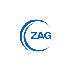 ZAG logo. Z A G design. White ZAG letter. ZAG, Z A G letter logo design. Initial letter ZAG linked circle uppercase monogram logo. Z A G letter logo vector design. top logo, Most Recent, Featured,