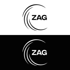 ZAG logo. Z A G design. White ZAG letter. ZAG, Z A G letter logo design. Initial letter ZAG linked circle uppercase monogram logo. Z A G letter logo vector design. top logo, Most Recent, Featured,