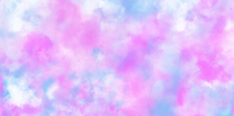 Bright blue and soft pink watercolor brush drawn background. hand drawn watercolor background.  paper texture design .abstract watercolor background with space element in the decorative design. 