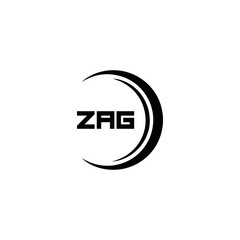 ZAG logo. Z A G design. White ZAG letter. ZAG, Z A G letter logo design. Initial letter ZAG linked circle uppercase monogram logo. Z A G letter logo vector design. top logo, Most Recent, Featured,