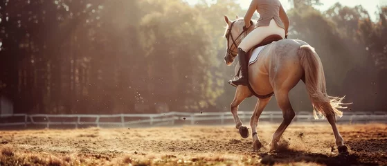 Foto op Plexiglas Horseback riding sport event showcasing the elegance and athleticism of horse and rider © Virtual Art Studio