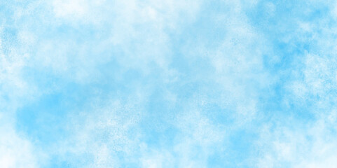 Panorama of blue sky and White cloud nature background .Classic hand painted Blue watercolor background for design.Aquarelle hand painted paper textured canvas for vintage ,invitation card, template. 