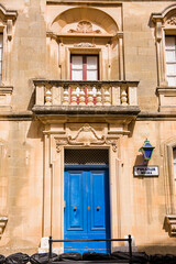 Door and facade of the historic Police Station in the historic center of Mdina on the Island of Malta - 745272579