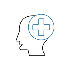 mental healt concept line icon. Simple element illustration.mental healt concept outline symbol design.