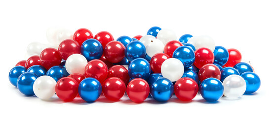 Patriotic Celebration with Red, White, and Blue Balloons