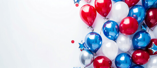 Patriotic Celebration with Red, White, and Blue Balloons