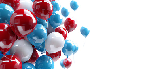 Patriotic Celebration with Red, White, and Blue Balloons