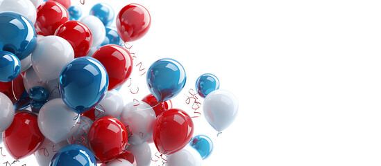 Patriotic Celebration with Red, White, and Blue Balloons