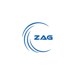 ZAG logo. Z A G design. White ZAG letter. ZAG, Z A G letter logo design. Initial letter ZAG linked circle uppercase monogram logo. Z A G letter logo vector design. top logo, Most Recent, Featured,