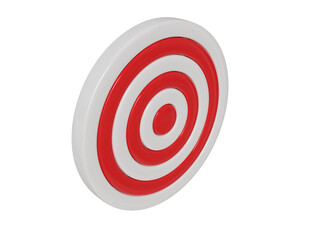 Red and white target. 3d render.