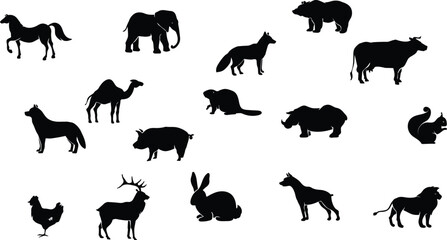 animals silhouettes collection ser.