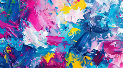Abstract background of colorful brush strokes, a chaotic symphony of texture and color