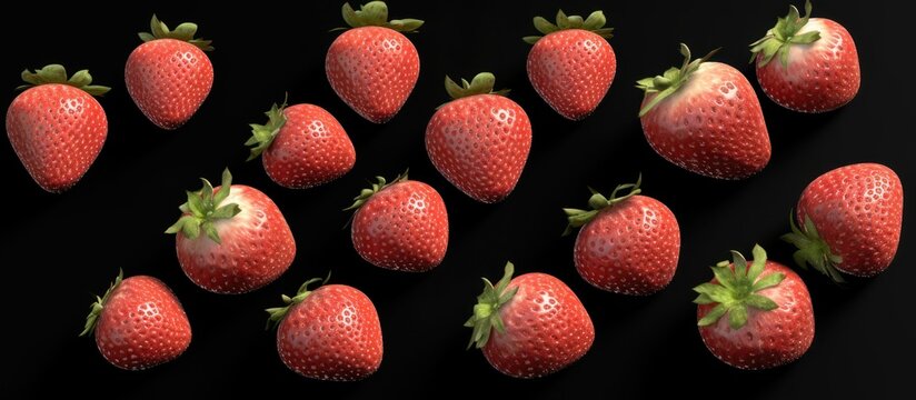 Some strawberries black background