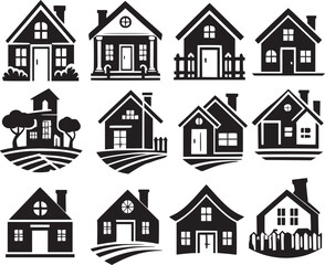 House icon set. Home vector illustration sign. Hotel symbol. Web home flat icon for apps and websites - Stock vector illustration.