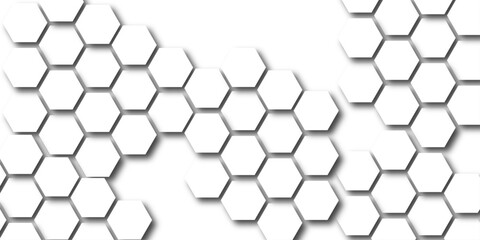 Background with hexagons . Abstract background with cell. white texture background.3d Hexagonal structure futuristic white background and Embossed Hexagon .