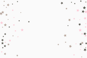 Star confetti. Silver casual confetti background. Bright design pattern.