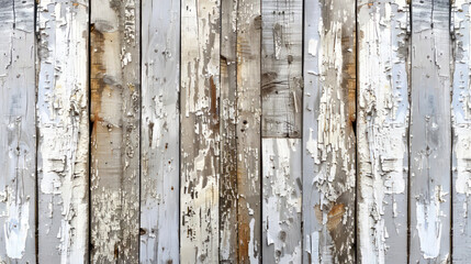 Rustic charm of a weathered white painted wooden surface with peeling paint and texture details.