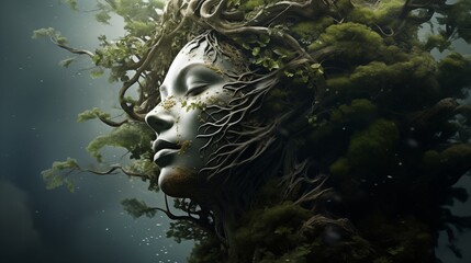 Artistic image of mother earth. World environment and mother earth day concept
