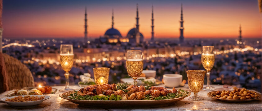 Iftar table during Ramadan, Conceptual images for Ramadan