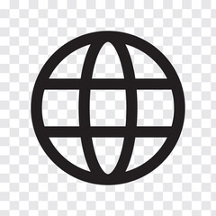 World globe vector icon. Language change mobile app and web site interface element