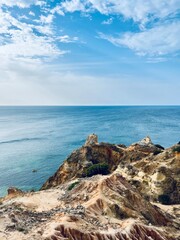 Rocky ocean coast, cliffs at the ocean