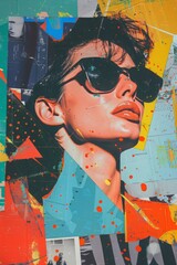 analog art collage from old magazines in vintage pop art style, home décor
